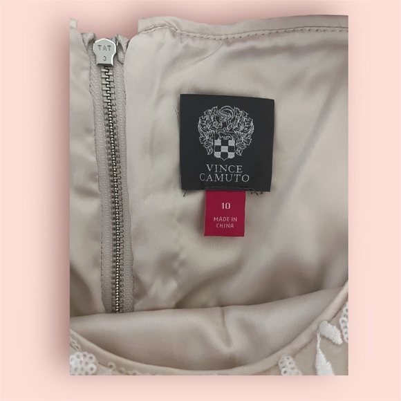 Vince Camuto Sz 10 Sequins Sheath ivory bridal dress - Picture 7 of 7